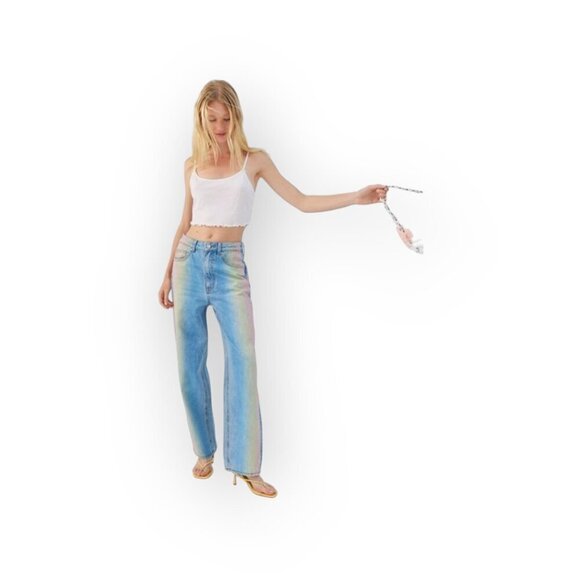 Urban Outfitters BDG high rise baggy jeans rainbow ombre jeans size 25 - Picture 2 of 16